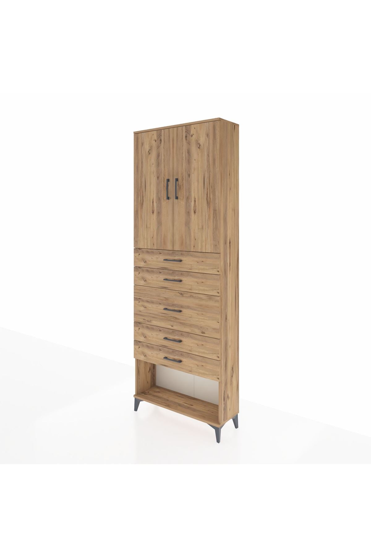 Arges Dolap 3 Raflı 5 Çekmeceli 2 Kapaklı 88x30x243 - S33M099V9A