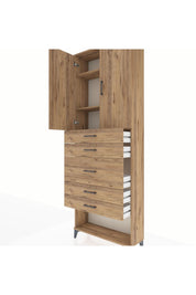 Arges Dolap 3 Raflı 5 Çekmeceli 2 Kapaklı 88x30x243 - S33M099V9A