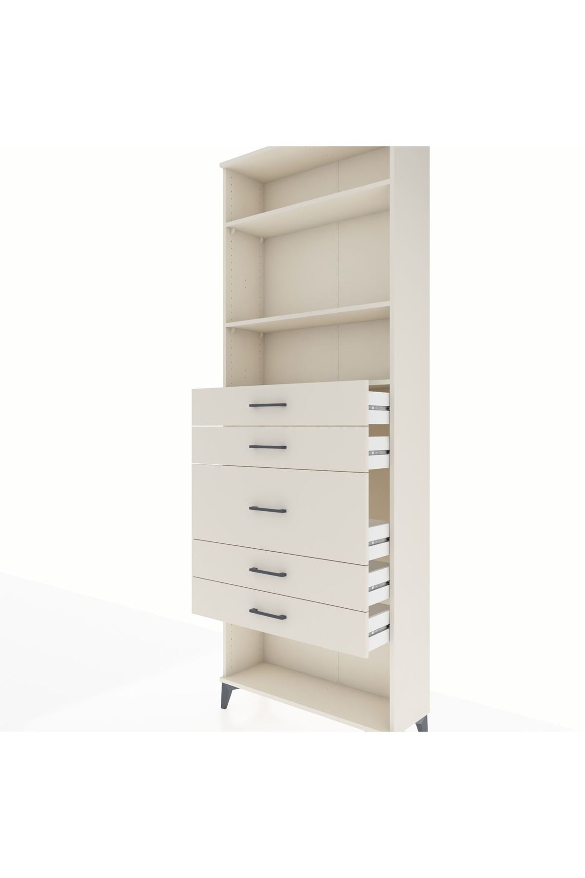 Arges Dolap 3 Raflı 5 Çekmeceli 88x30x243 - S33M100V1A