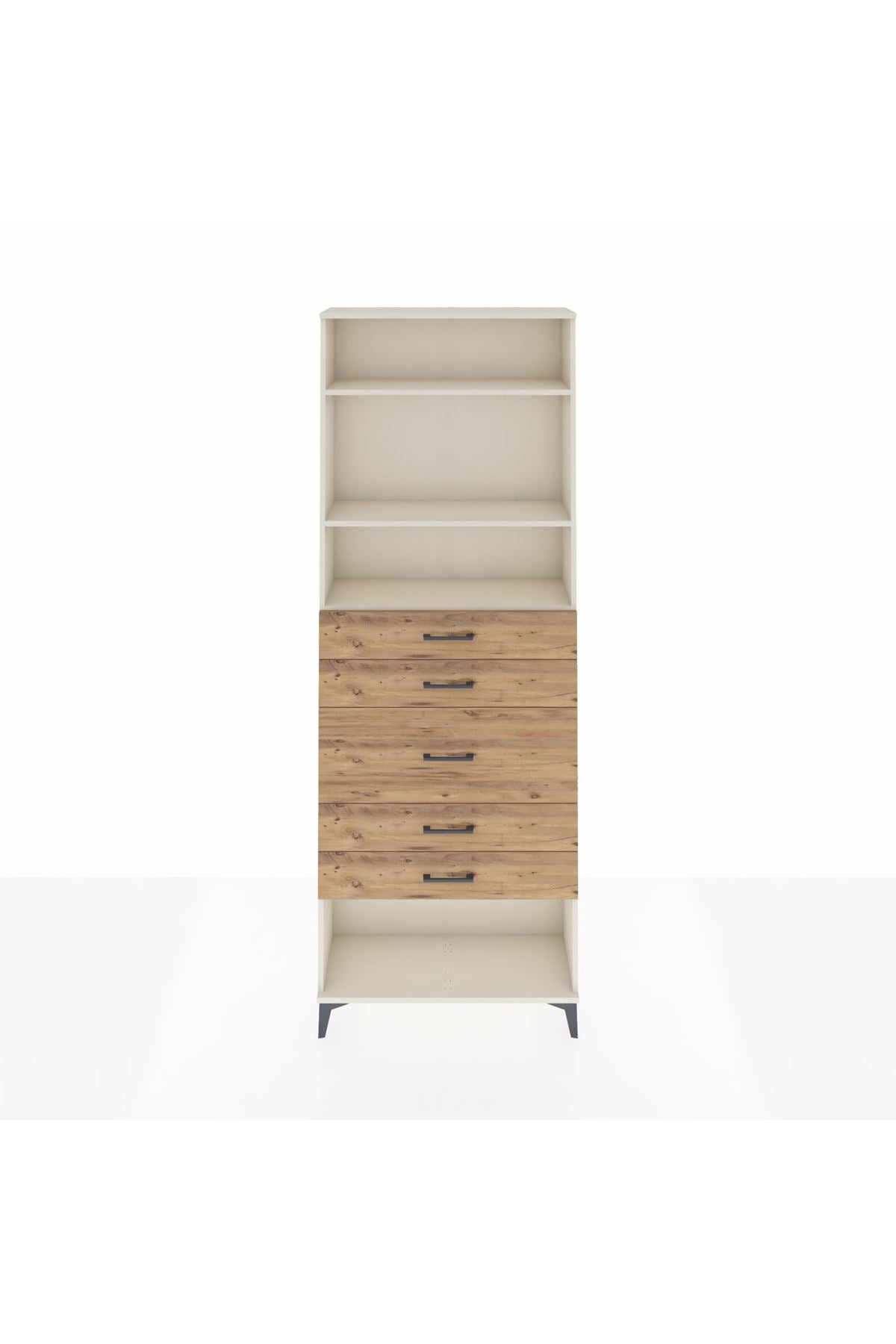 Arges Dolap 3 Raflı 5 Çekmeceli 88x30x243 - S33M100V3A