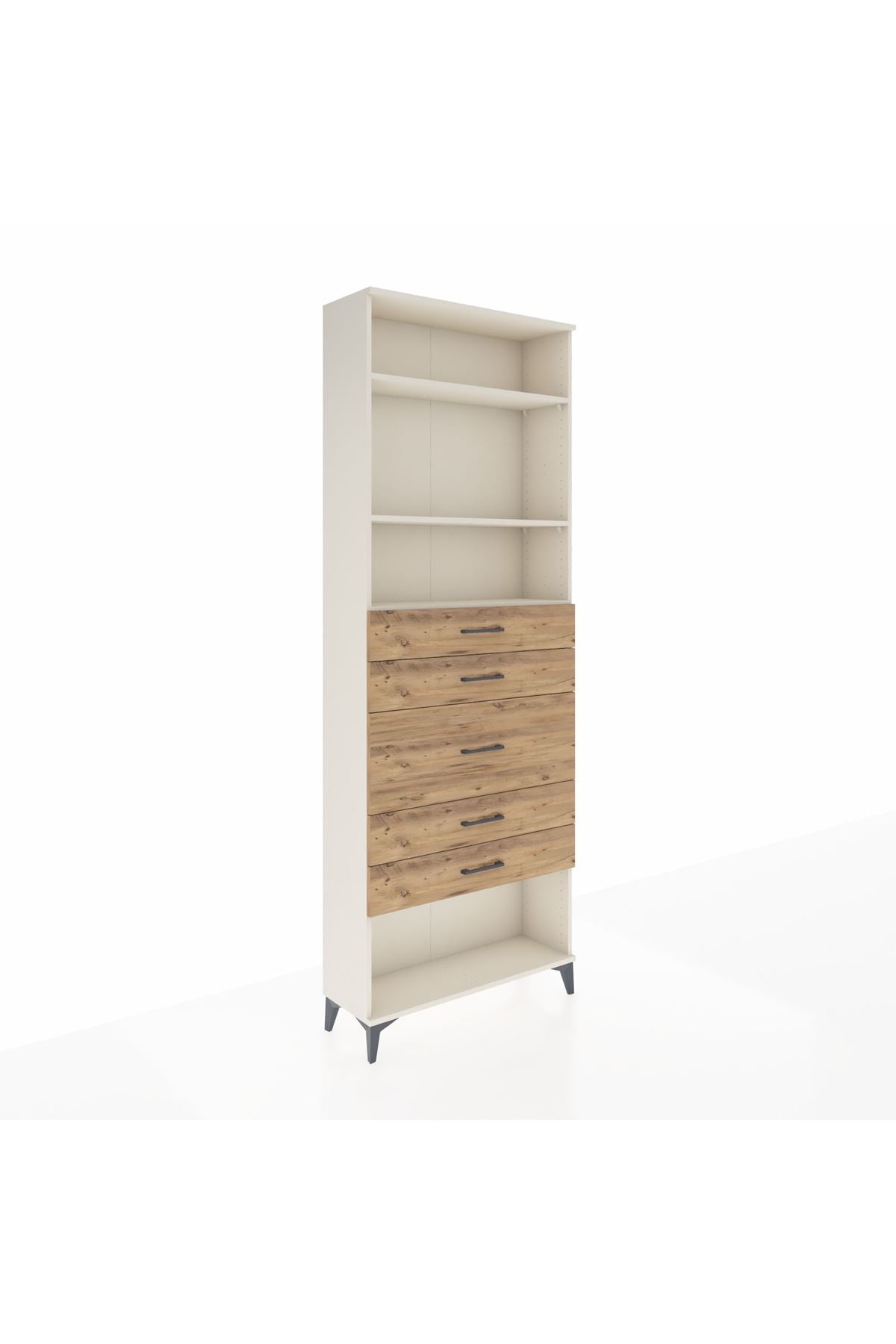 Arges Dolap 3 Raflı 5 Çekmeceli 88x30x243 - S33M100V3A