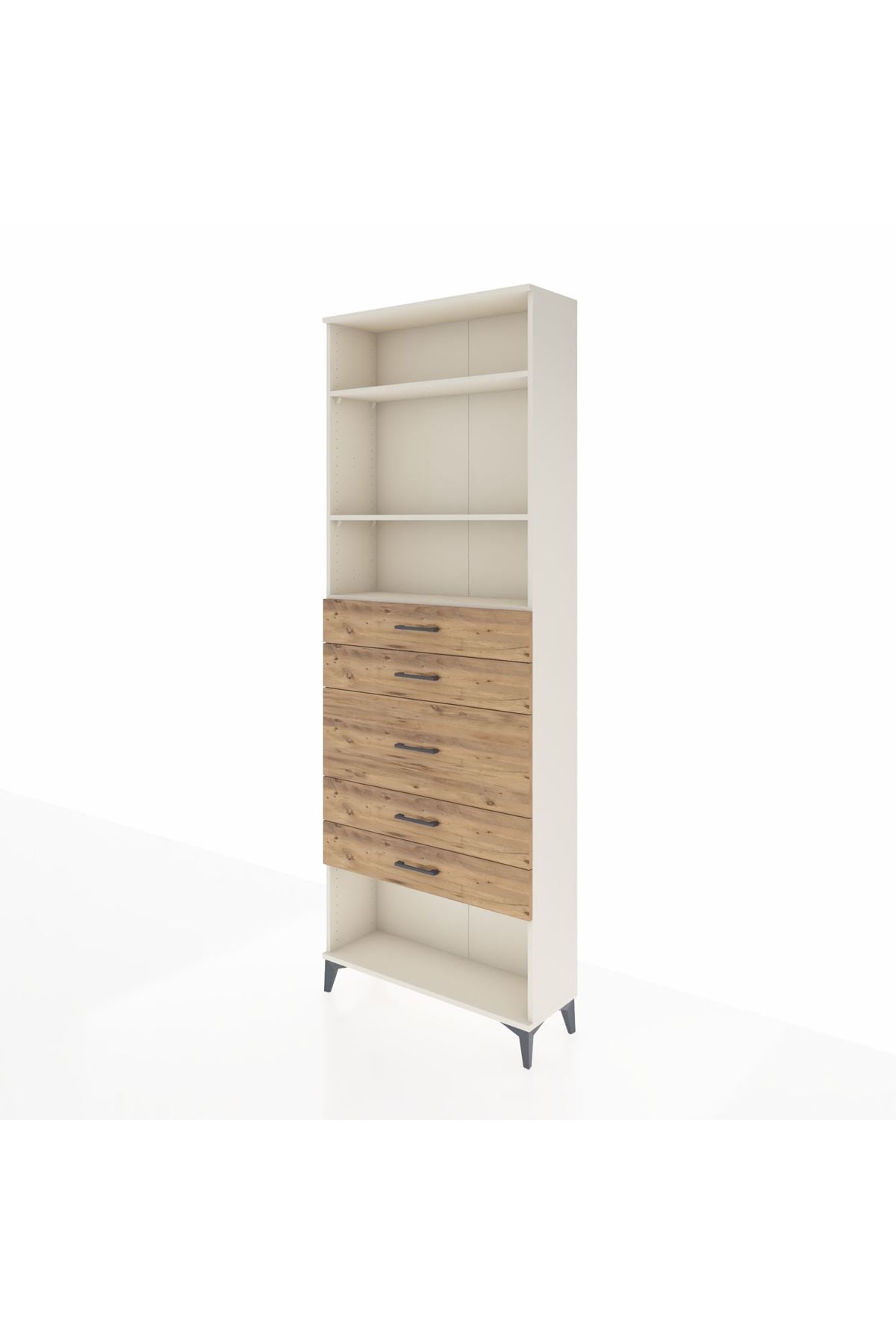 Arges Dolap 3 Raflı 5 Çekmeceli 88x30x243 - S33M100V3A