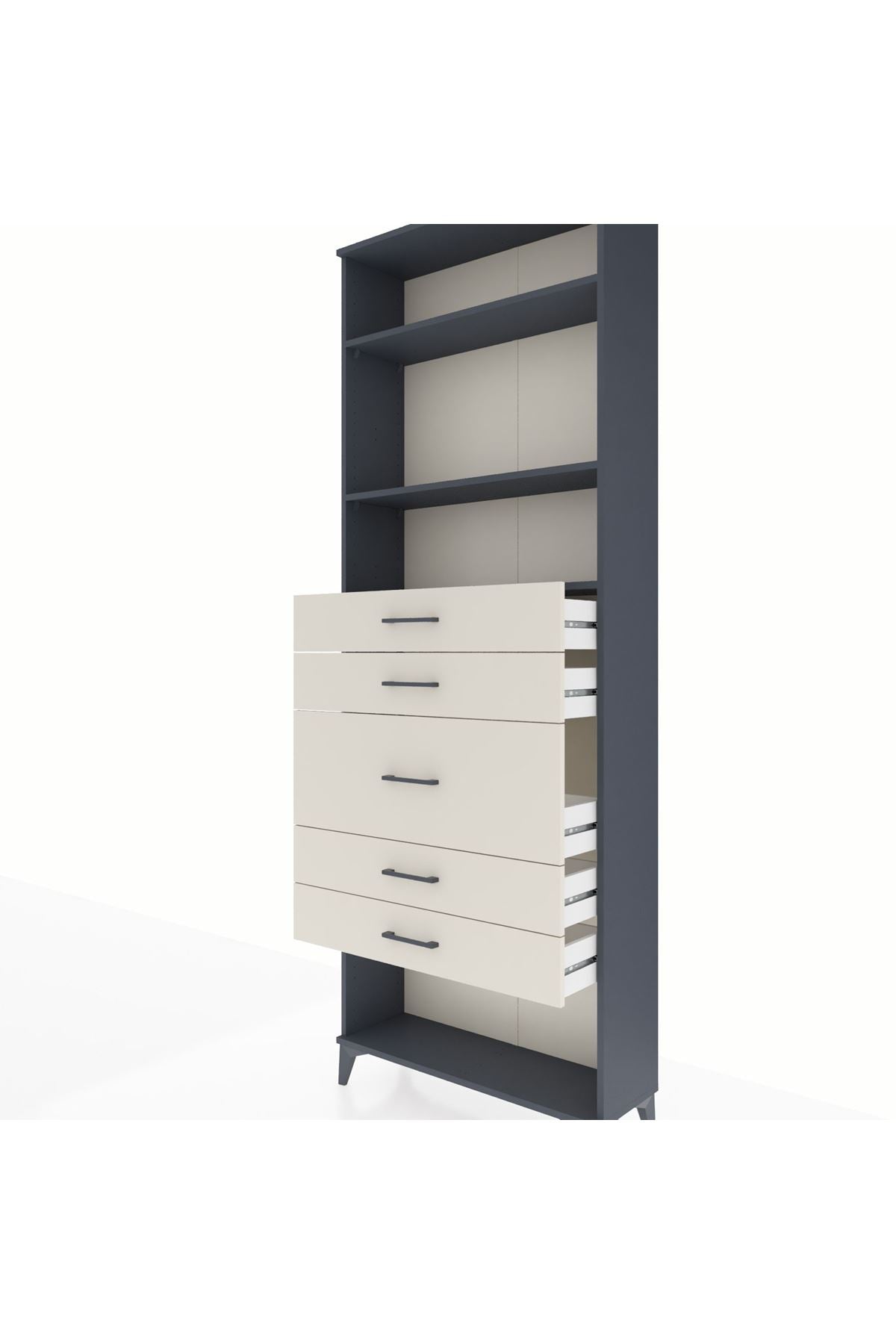 Arges Dolap 3 Raflı 5 Çekmeceli 88x30x243 - S33M100V4A