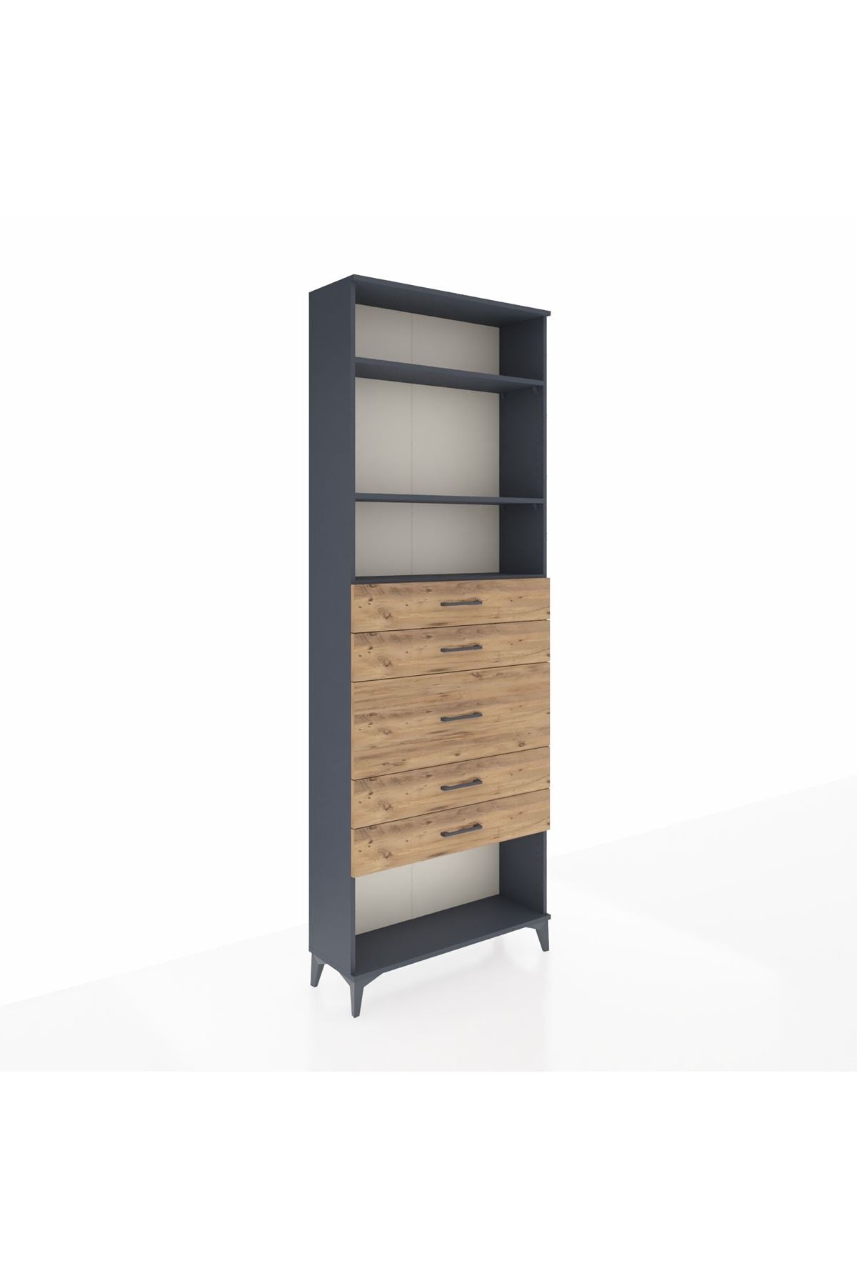 Arges Dolap 3 Raflı 5 Çekmeceli 88x30x243 - S33M100V6A
