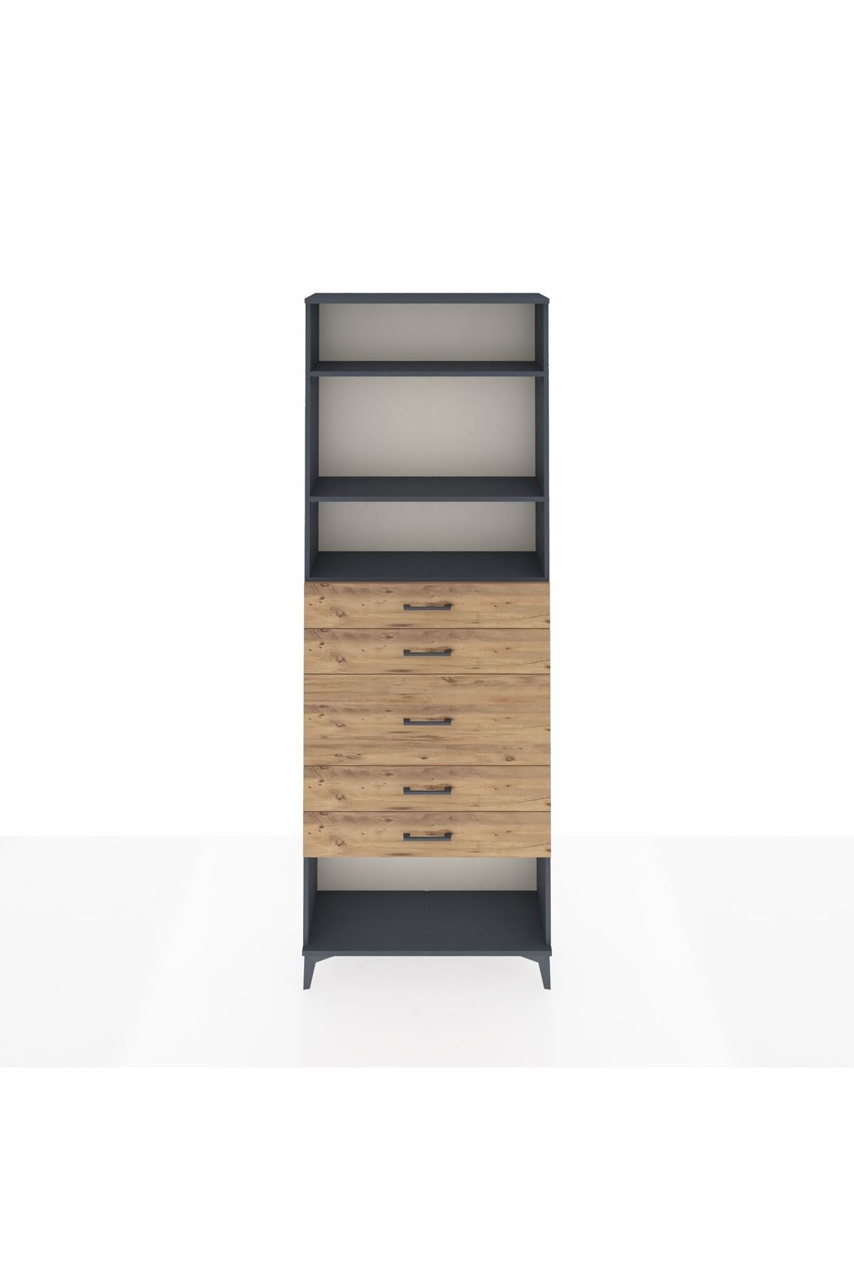Arges Dolap 3 Raflı 5 Çekmeceli 88x30x243 - S33M100V6A