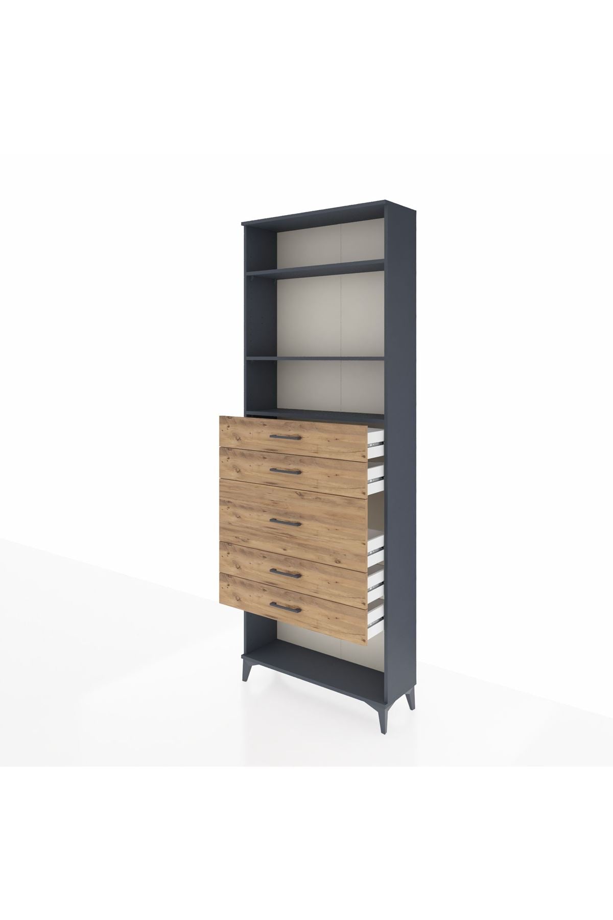 Arges Dolap 3 Raflı 5 Çekmeceli 88x30x243 - S33M100V6A