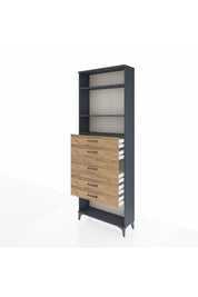 Arges Dolap 3 Raflı 5 Çekmeceli 88x30x243 - S33M100V6A