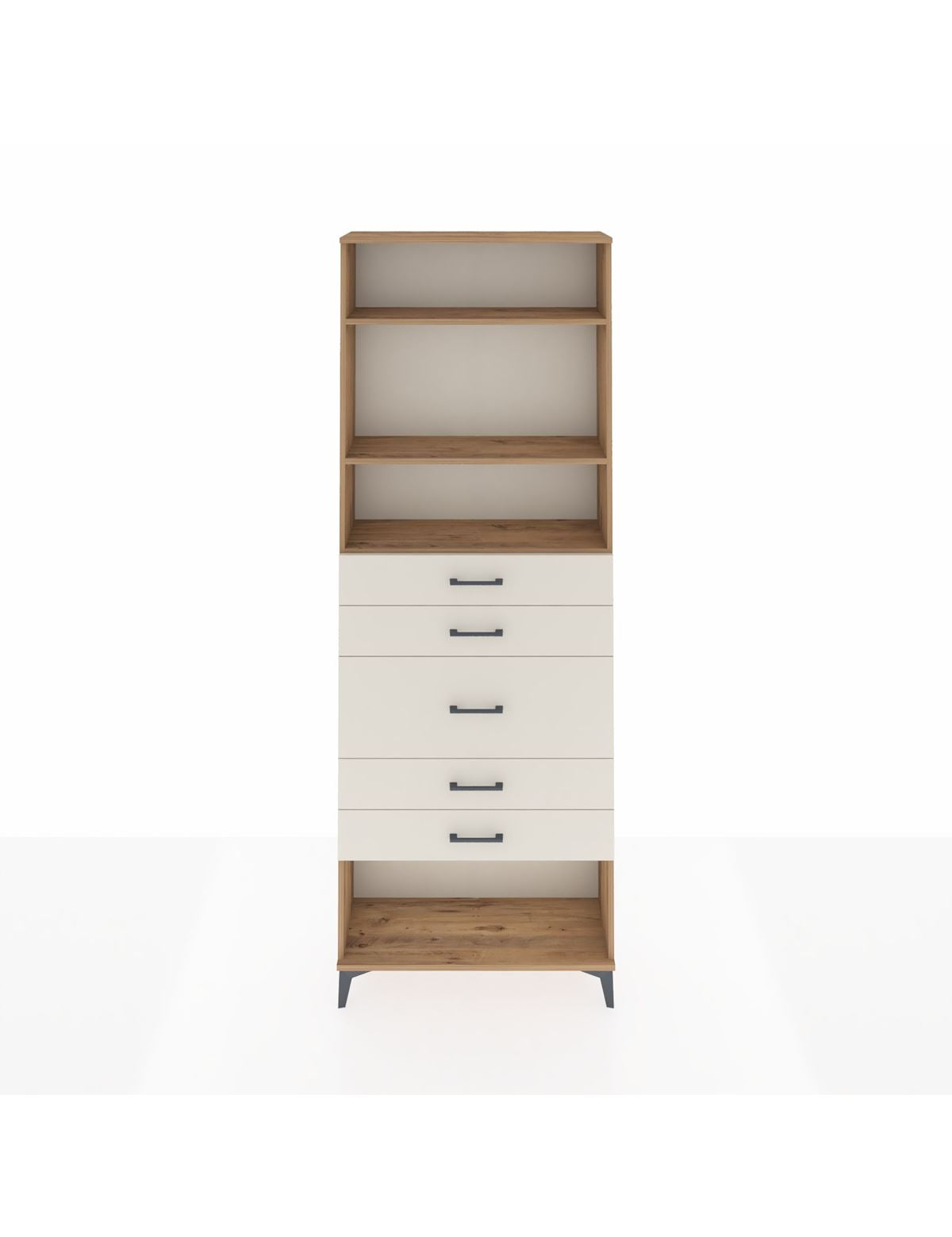 Arges Dolap 3 Raflı 5 Çekmeceli 88x30x243 - S33M100V7A