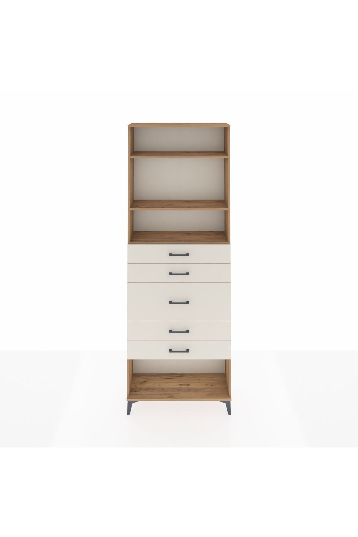 Arges Dolap 3 Raflı 5 Çekmeceli 88x30x243 - S33M100V7A