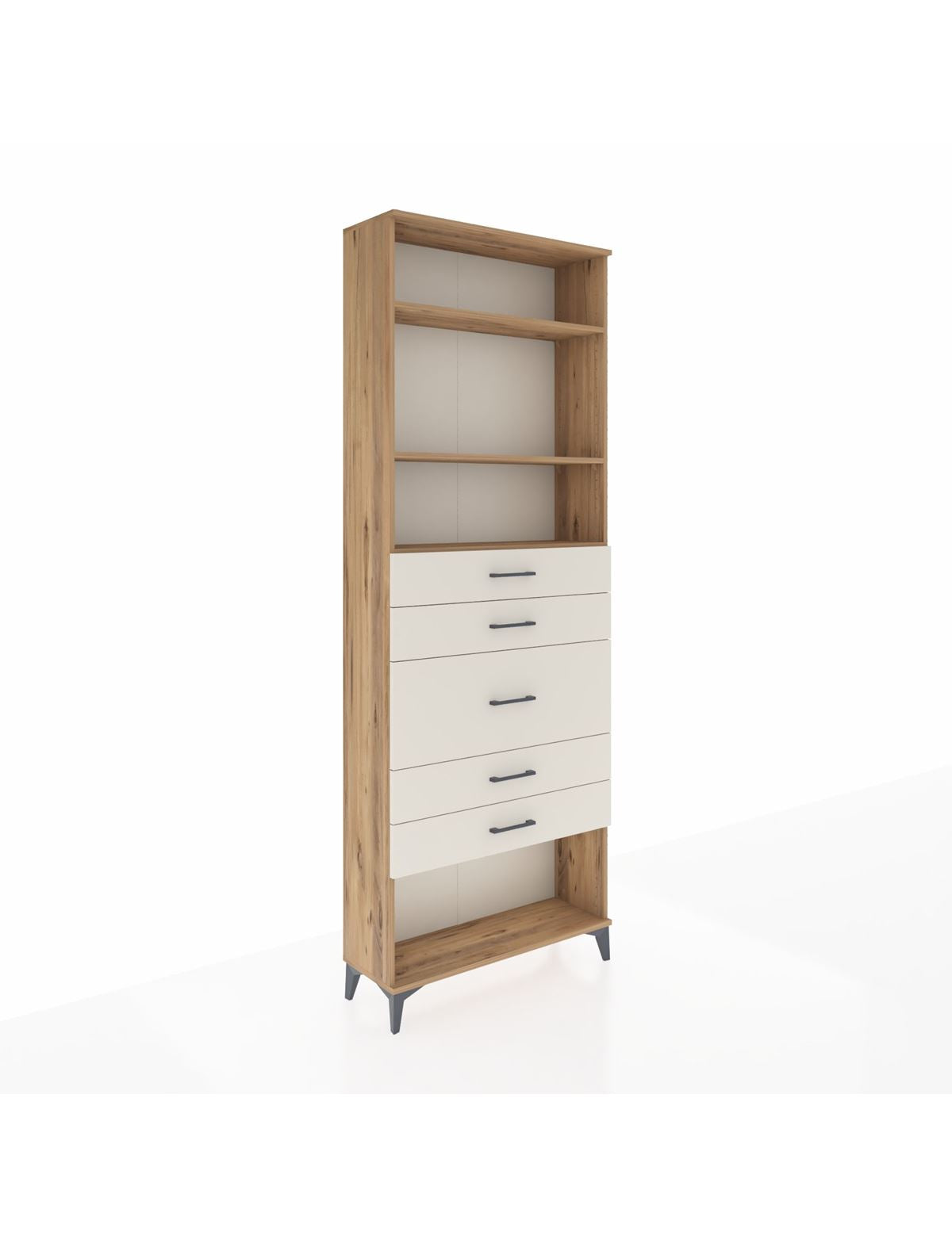 Arges Dolap 3 Raflı 5 Çekmeceli 88x30x243 - S33M100V7A