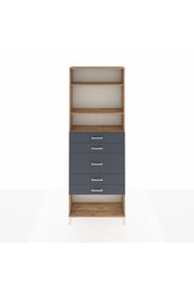 Arges Dolap 3 Raflı 5 Çekmeceli 88x30x243 - S33M100V8A