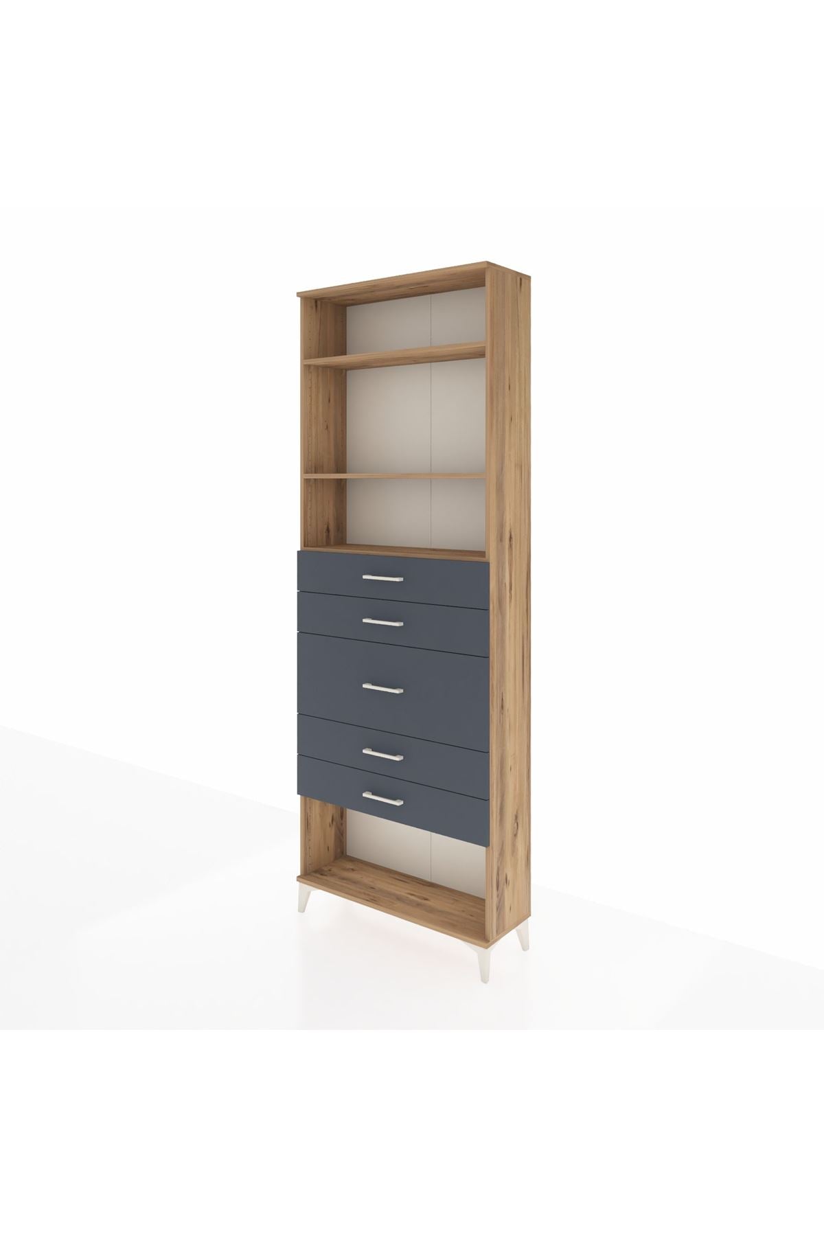 Arges Dolap 3 Raflı 5 Çekmeceli 88x30x243 - S33M100V8A