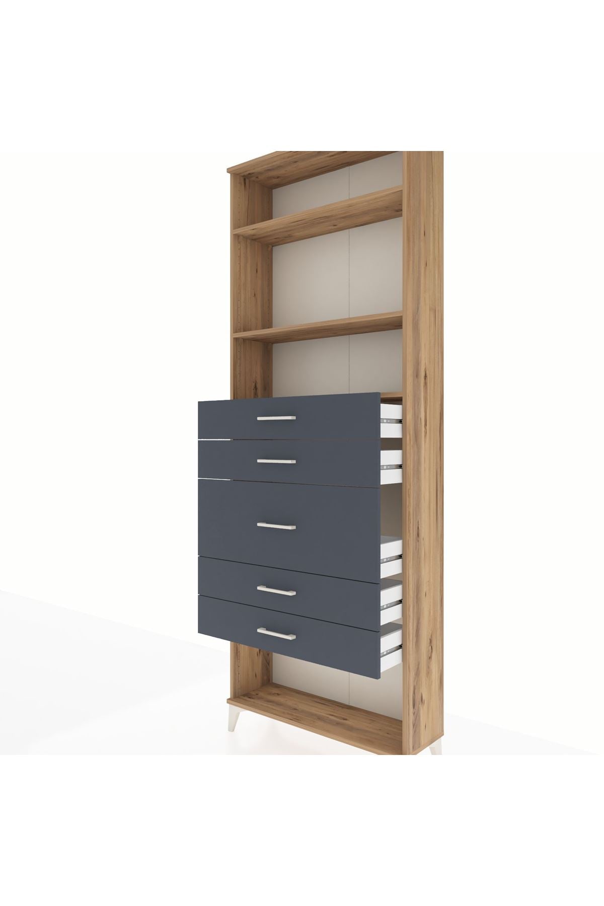 Arges Dolap 3 Raflı 5 Çekmeceli 88x30x243 - S33M100V8A