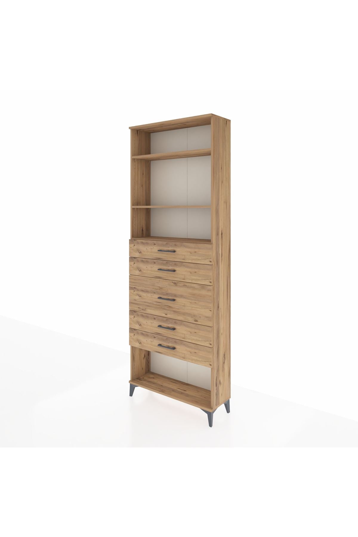 Arges Dolap 3 Raflı 5 Çekmeceli 88x30x243 - S33M100V9A