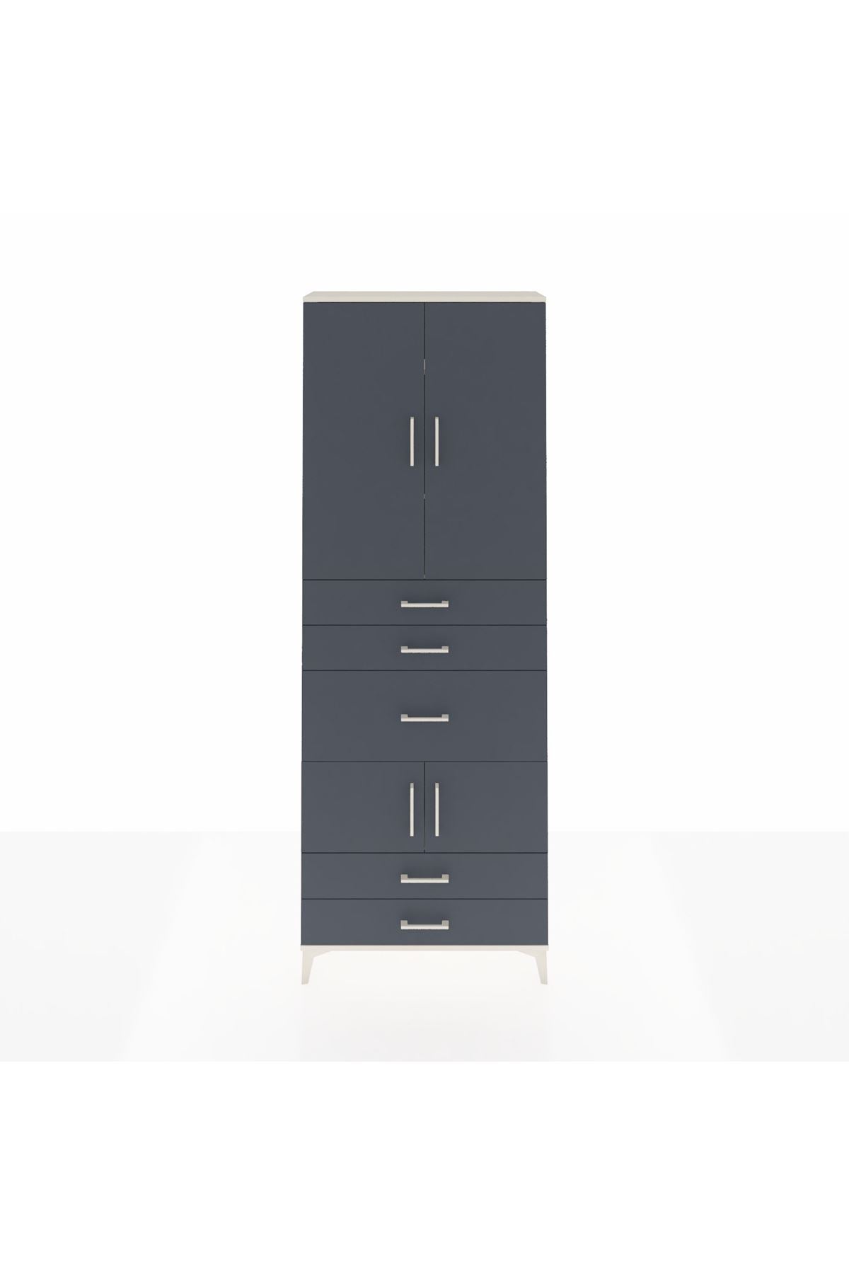 Arges Dolap 4 Raflı 5 Çekmeceli 4 Kapaklı 88x30x243 - S33M101V2A