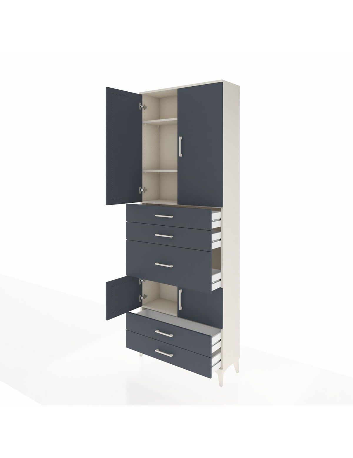 Arges Dolap 4 Raflı 5 Çekmeceli 4 Kapaklı 88x30x243 - S33M101V2A