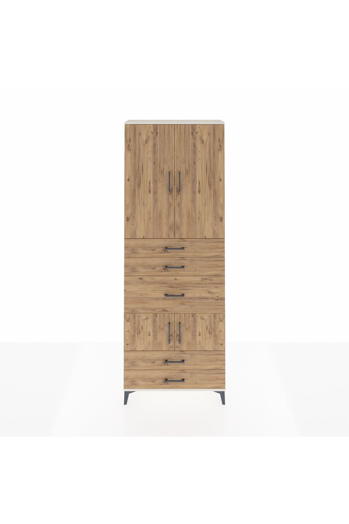 Arges Dolap 4 Raflı 5 Çekmeceli 4 Kapaklı 88x30x243 - S33M101V3A