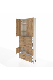 Arges Dolap 4 Raflı 5 Çekmeceli 4 Kapaklı 88x30x243 - S33M101V3A