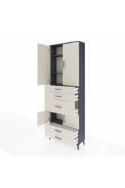 Arges Dolap 4 Raflı 5 Çekmeceli 4 Kapaklı 88x30x243 - S33M101V4A