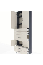 Arges Dolap 4 Raflı 5 Çekmeceli 4 Kapaklı 88x30x243 - S33M101V4A