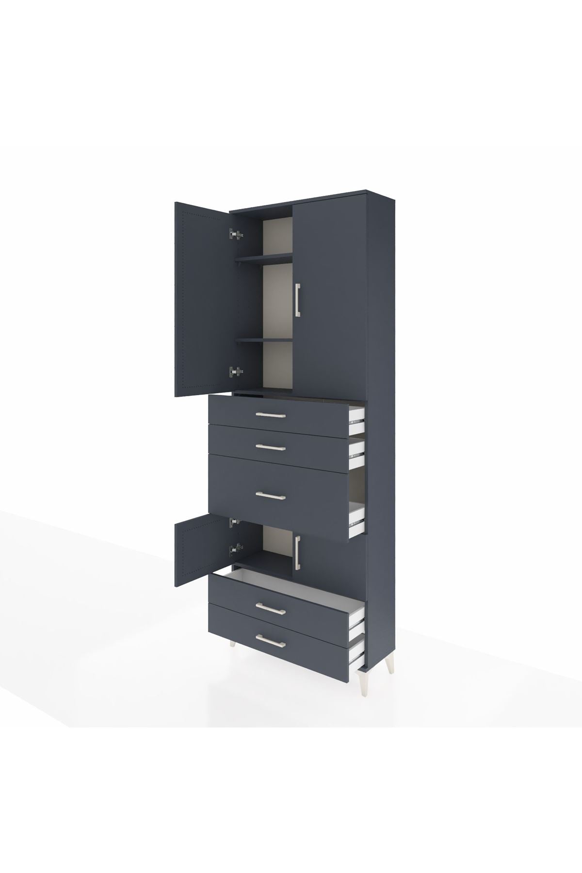 Arges Dolap 4 Raflı 5 Çekmeceli 4 Kapaklı 88x30x243 - S33M101V5A