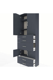 Arges Dolap 4 Raflı 5 Çekmeceli 4 Kapaklı 88x30x243 - S33M101V5A