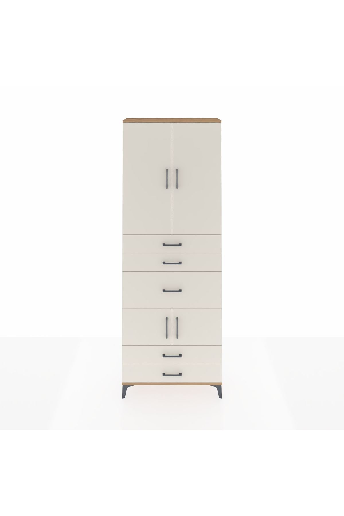 Arges Dolap 4 Raflı 5 Çekmeceli 4 Kapaklı 88x30x243 - S33M101V7A