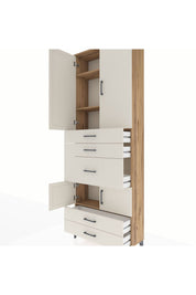 Arges Dolap 4 Raflı 5 Çekmeceli 4 Kapaklı 88x30x243 - S33M101V7A