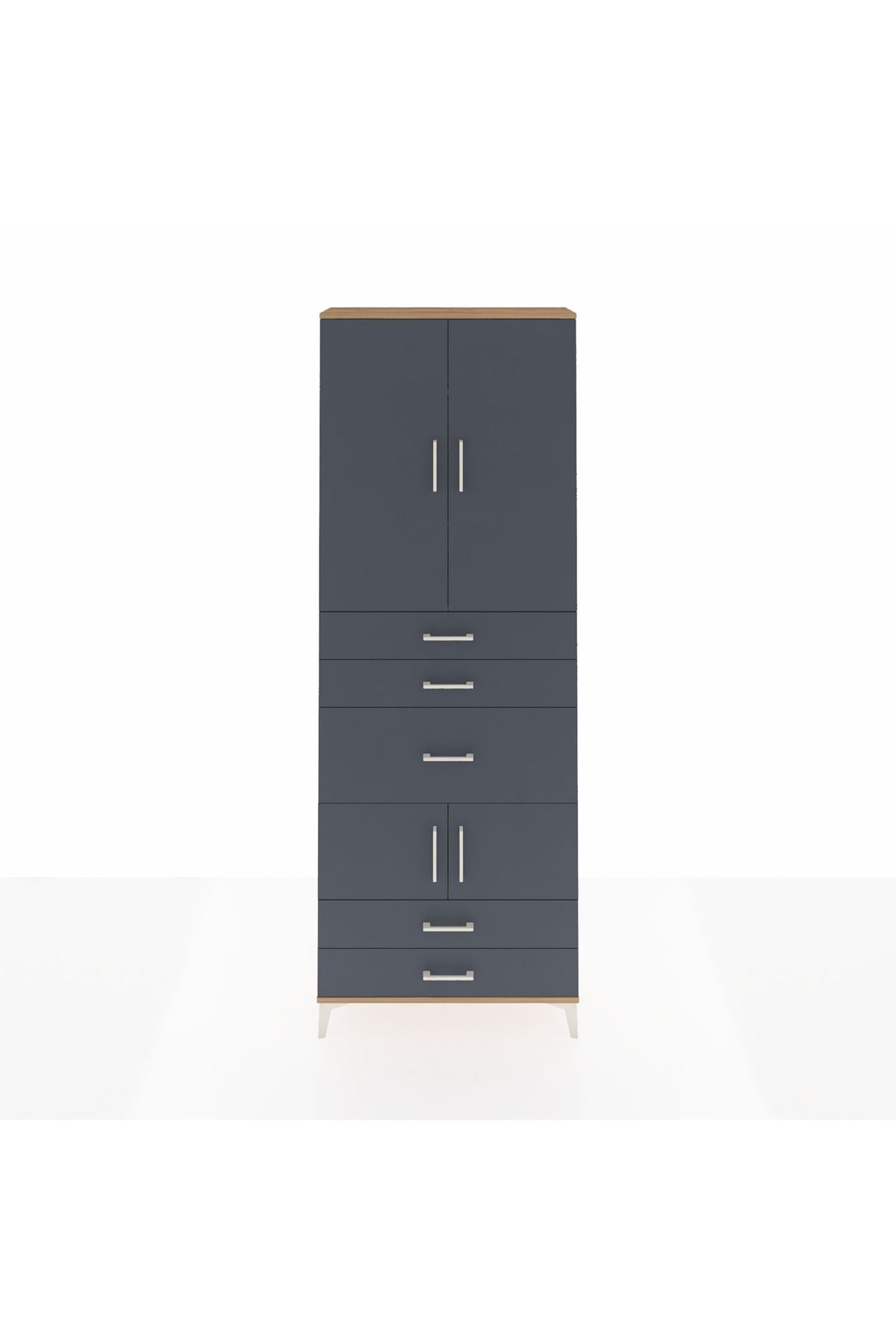 Arges Dolap 4 Raflı 5 Çekmeceli 4 Kapaklı 88x30x243 - S33M101V8A