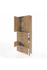 Arges Dolap 4 Raflı 5 Çekmeceli 4 Kapaklı 88x30x243 - S33M101V9A