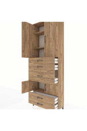 Arges Dolap 4 Raflı 5 Çekmeceli 4 Kapaklı 88x30x243 - S33M101V9A