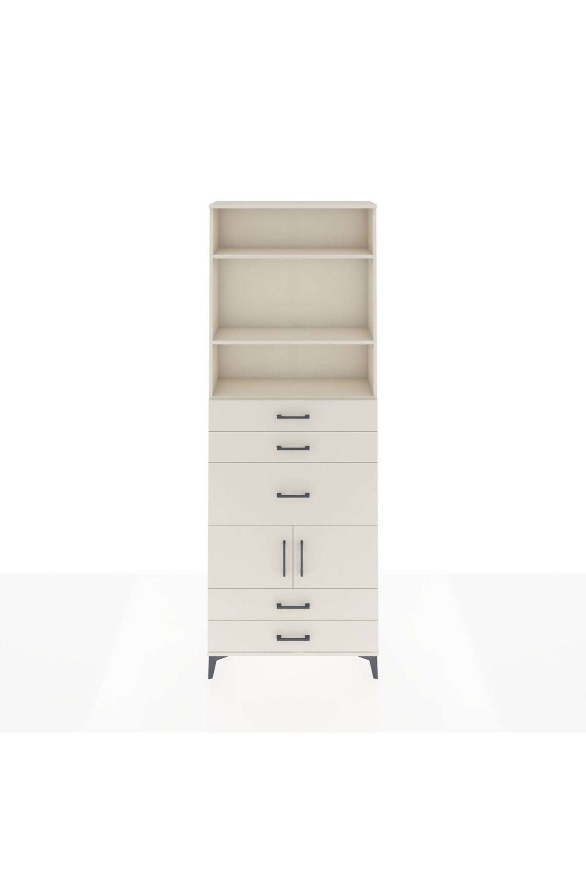 Arges Dolap 4 Raflı 5 Çekmeceli 2 Kapaklı 88x30x243 - S33M102V1A