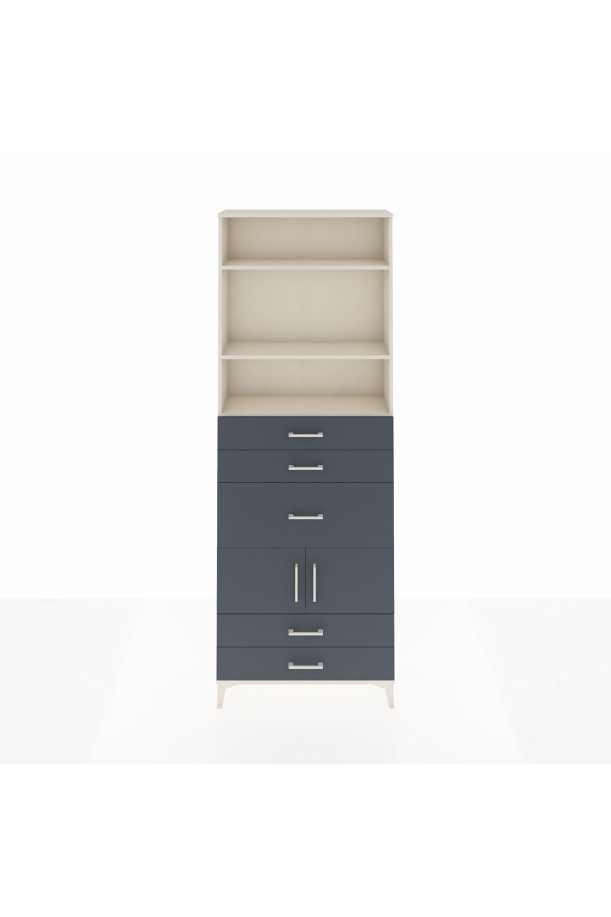 Arges Dolap 4 Raflı 5 Çekmeceli 2 Kapaklı 88x30x243 - S33M102V2A