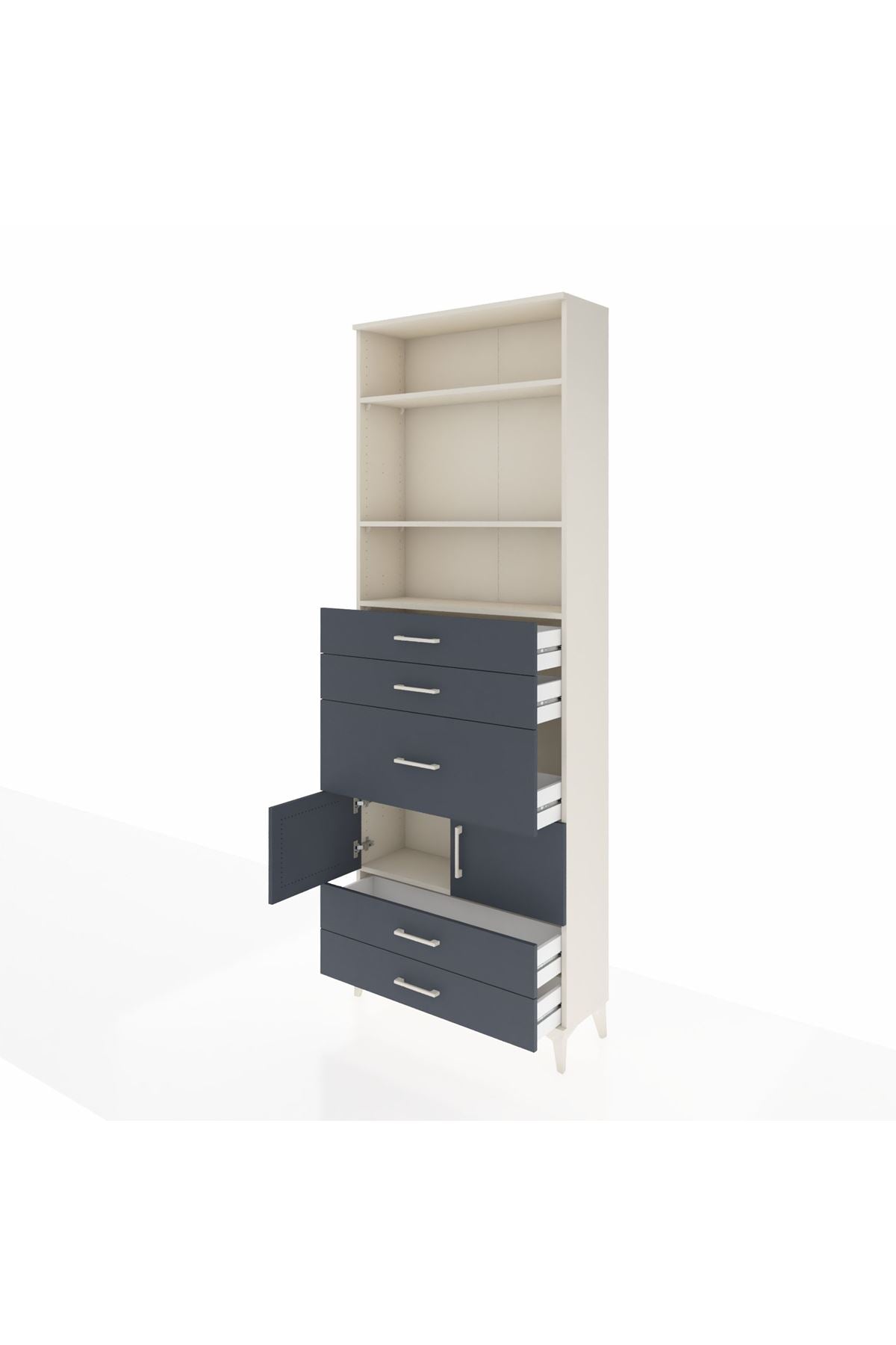 Arges Dolap 4 Raflı 5 Çekmeceli 2 Kapaklı 88x30x243 - S33M102V2A