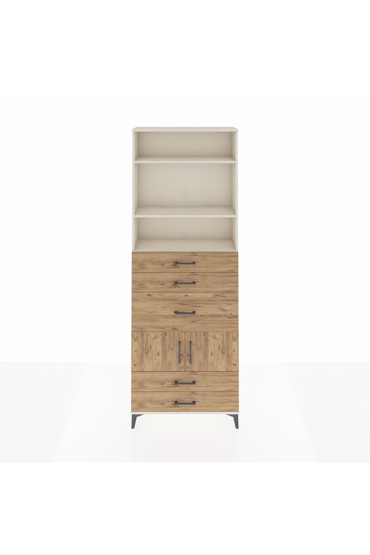Arges Dolap 4 Raflı 5 Çekmeceli 2 Kapaklı 88x30x243 - S33M102V3A
