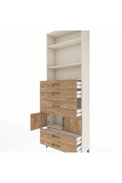 Arges Dolap 4 Raflı 5 Çekmeceli 2 Kapaklı 88x30x243 - S33M102V3A