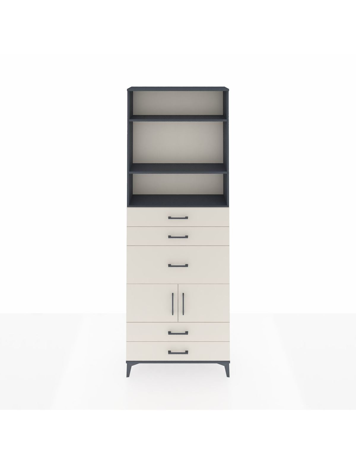 Arges Dolap 4 Raflı 5 Çekmeceli 2 Kapaklı 88x30x243 - S33M102V4A