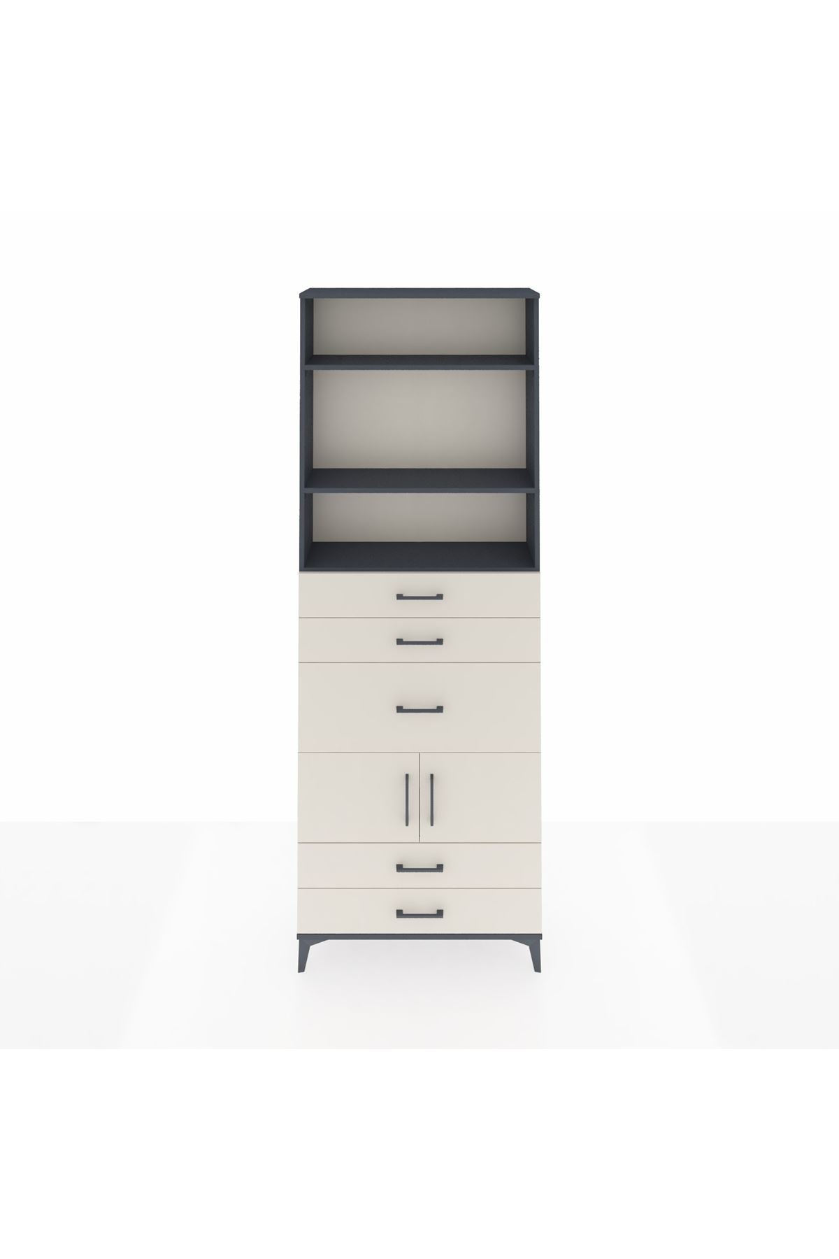Arges Dolap 4 Raflı 5 Çekmeceli 2 Kapaklı 88x30x243 - S33M102V4A