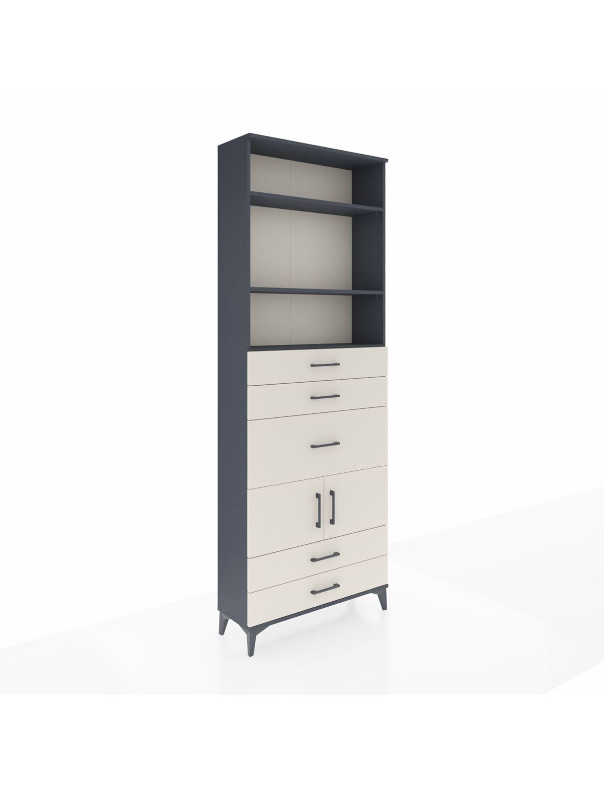 Arges Dolap 4 Raflı 5 Çekmeceli 2 Kapaklı 88x30x243 - S33M102V4A