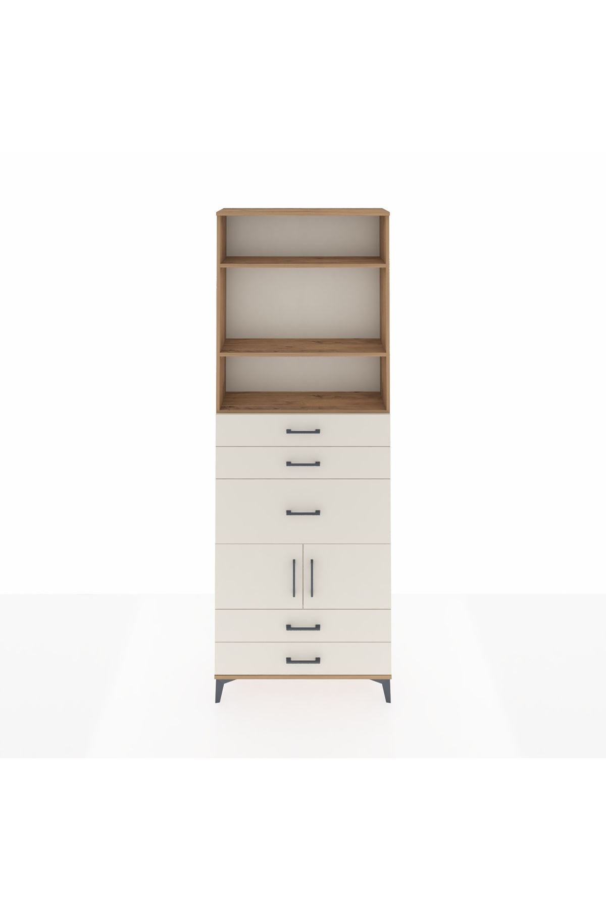 Arges Dolap 4 Raflı 5 Çekmeceli 2 Kapaklı 88x30x243 - S33M102V7A