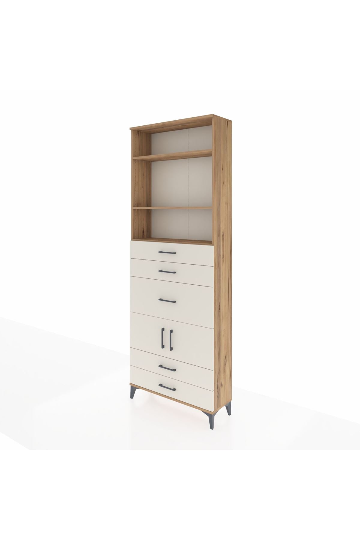 Arges Dolap 4 Raflı 5 Çekmeceli 2 Kapaklı 88x30x243 - S33M102V7A