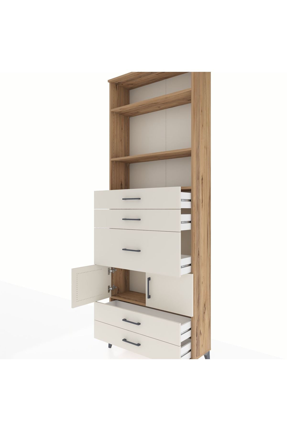 Arges Dolap 4 Raflı 5 Çekmeceli 2 Kapaklı 88x30x243 - S33M102V7A