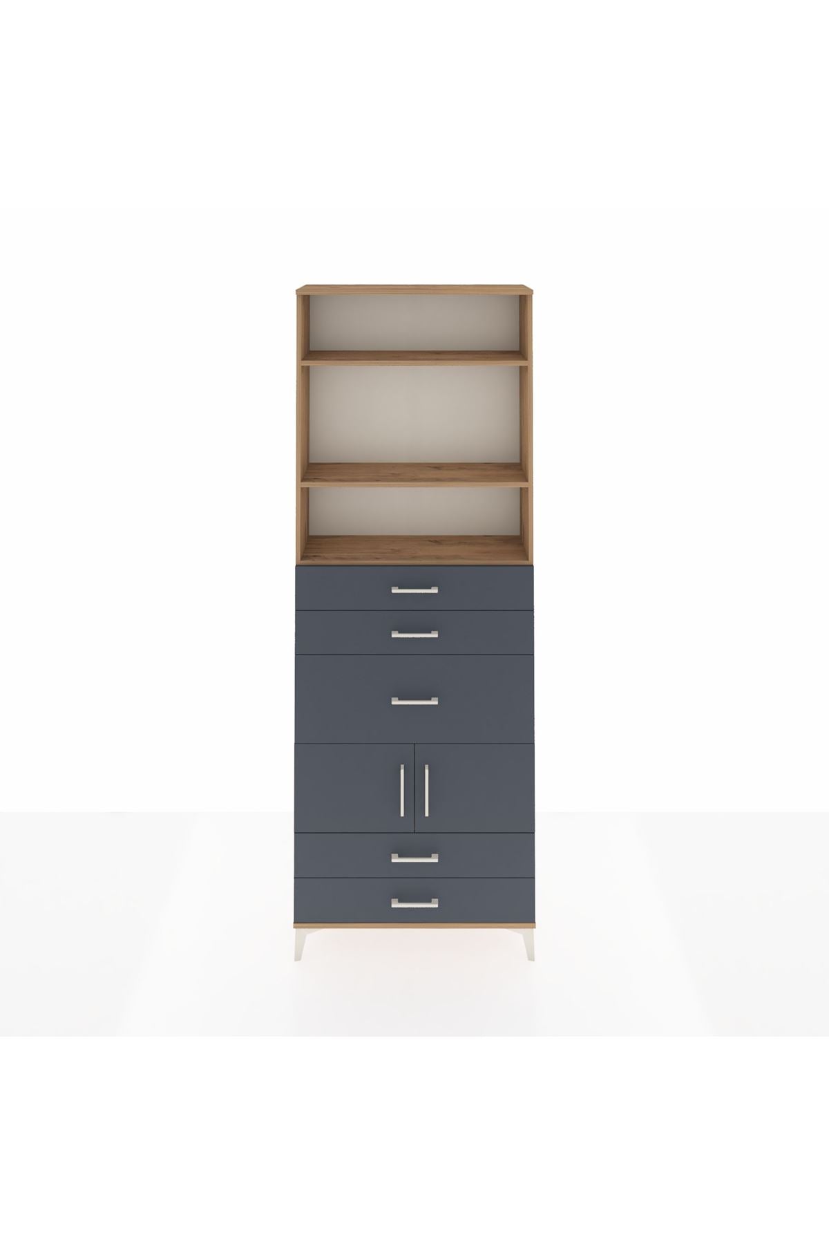 Arges Dolap 4 Raflı 5 Çekmeceli 2 Kapaklı 88x30x243 - S33M102V8A