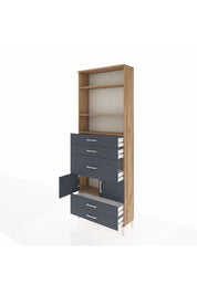 Arges Dolap 4 Raflı 5 Çekmeceli 2 Kapaklı 88x30x243 - S33M102V8A