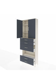 Arges Dolap 4 Raflı 5 Çekmeceli 2 Kapaklı 88x30x243 - S33M103V2A