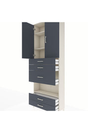 Arges Dolap 4 Raflı 5 Çekmeceli 2 Kapaklı 88x30x243 - S33M103V2A