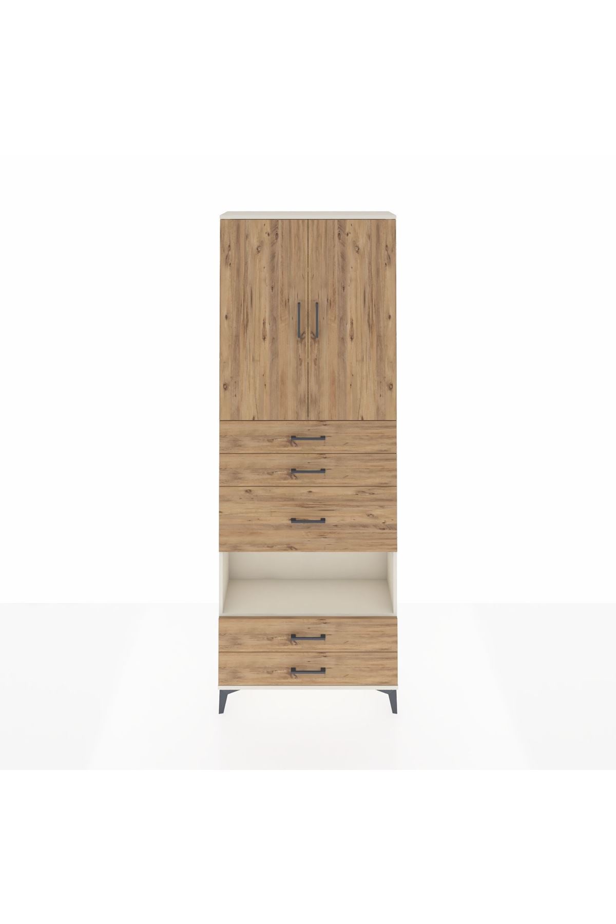 Arges Dolap 4 Raflı 5 Çekmeceli 2 Kapaklı 88x30x243 - S33M103V3A