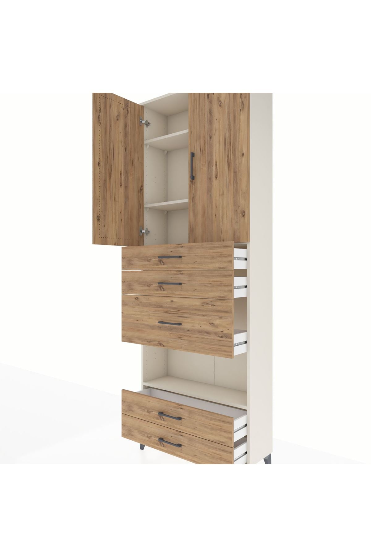Arges Dolap 4 Raflı 5 Çekmeceli 2 Kapaklı 88x30x243 - S33M103V3A