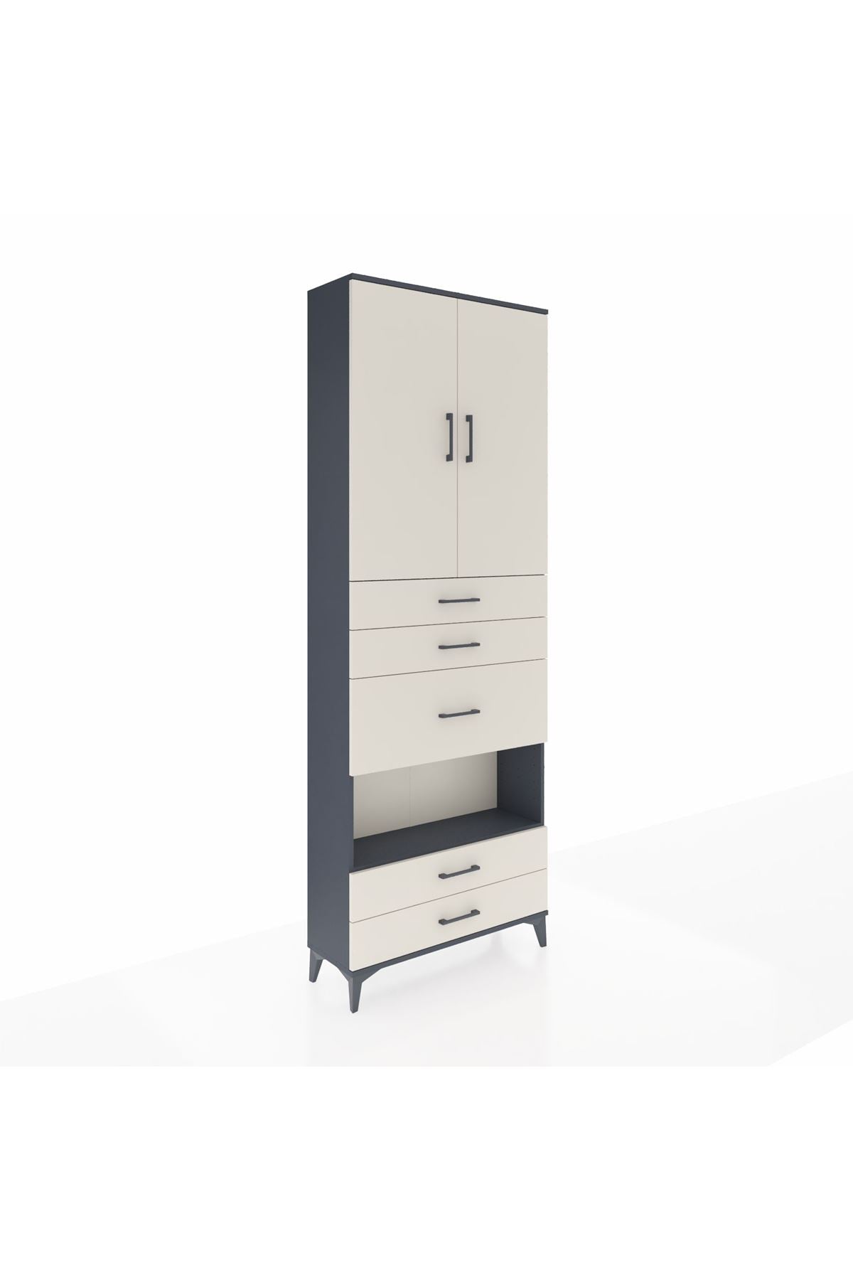 Arges Dolap 4 Raflı 5 Çekmeceli 2 Kapaklı 88x30x243 - S33M103V4A