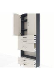 Arges Dolap 4 Raflı 5 Çekmeceli 2 Kapaklı 88x30x243 - S33M103V4A